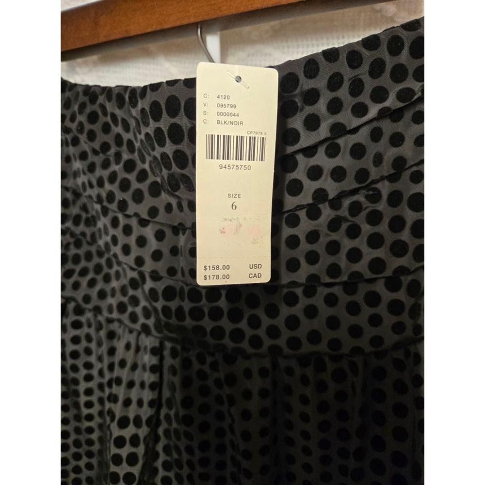 Women's Maeve Black Polka Dot A-Line Skirt Size 6 - Picture 4 of 6